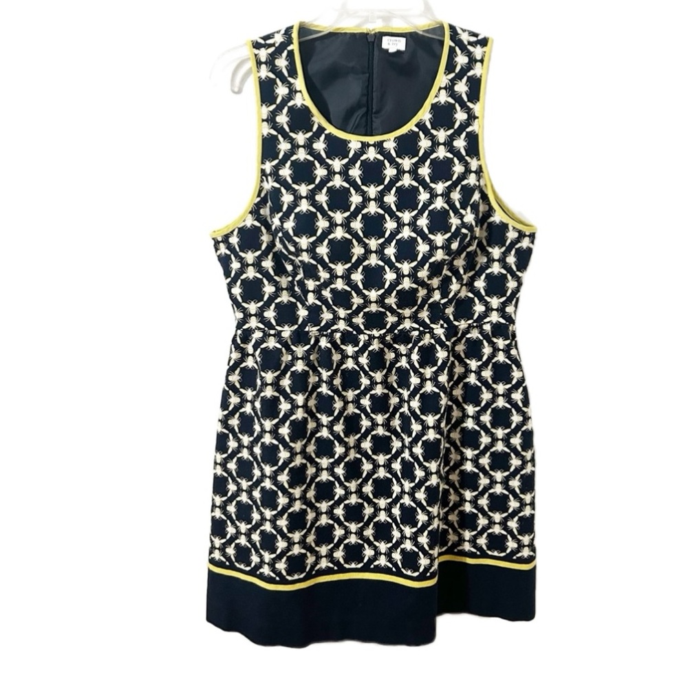 Crown & Ivy Sleeveless A-line Round Neck Midi Dress Honeycomb/Bee 🐝 Pattern 🖤💛🤍